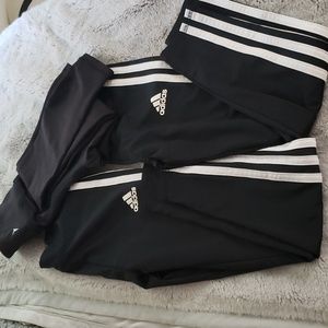 Lot of girls leggings (2 classic addidas & 1 old navy crop)